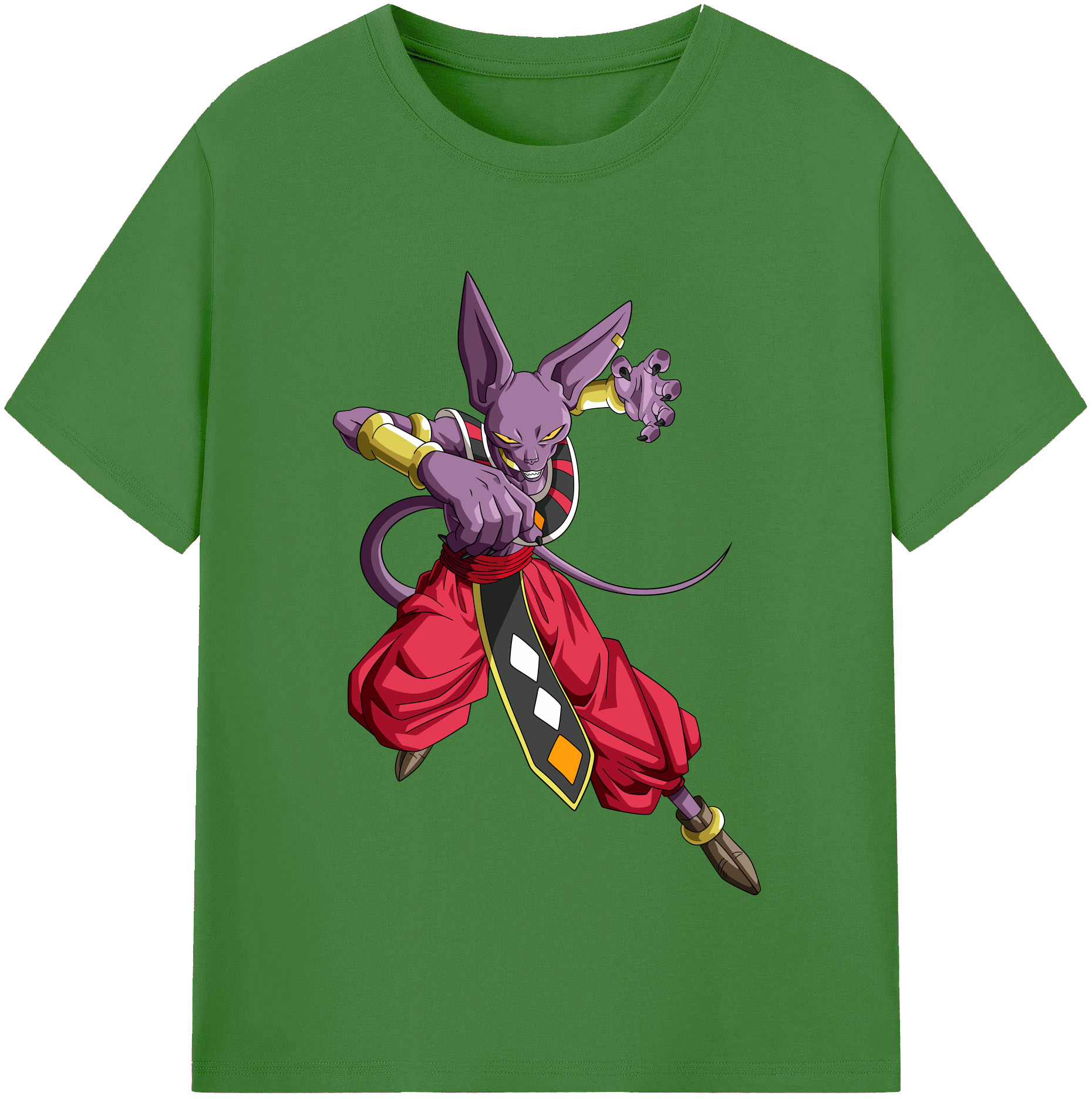 （画像用） ドラゴンボール ビルス 破壊神ビルス DRAGON BALL Beerus Birusu レディースカジュアルプリントTシャツ（綿100％）